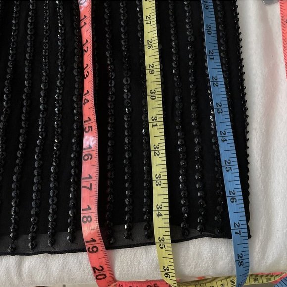 NEW $250 Adrianna Papell Sequin Mesh‎ Blouson Dress in Black [SZ 6 ] - Picture 4 of 8